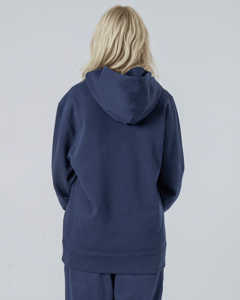 hewn. Womens Organic Cotton Relaxed-fit Hoodie in Midnight Navy