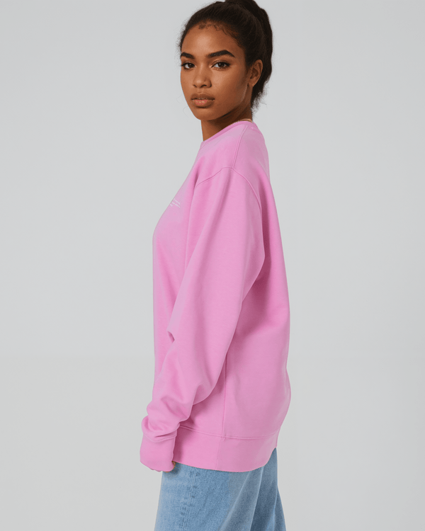 hewn. Womens Organic Cotton Relaxed-fit Sweatshirt in Azalea Pink