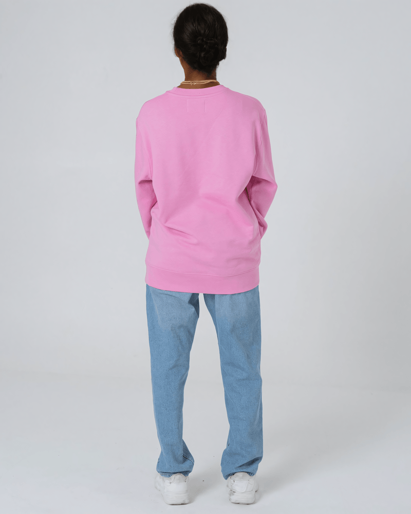 hewn. Womens Organic Cotton Relaxed-fit Sweatshirt in Azalea Pink