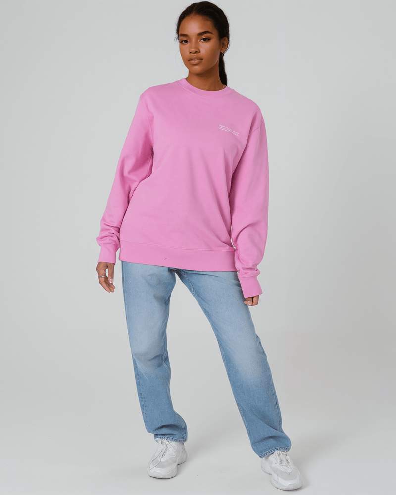 hewn. Womens Organic Cotton Relaxed-fit Sweatshirt in Azalea Pink