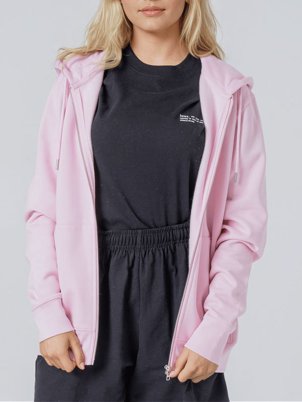 Women's Organic Cotton Relaxed Fit Zip Hoodie | Cherry Blossom Pink