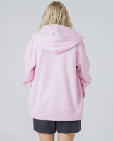 Immaculate Vegan - hewn. Womens Organic Cotton Relaxed-fit Zip Hoodie in Cherry Blossom Pink