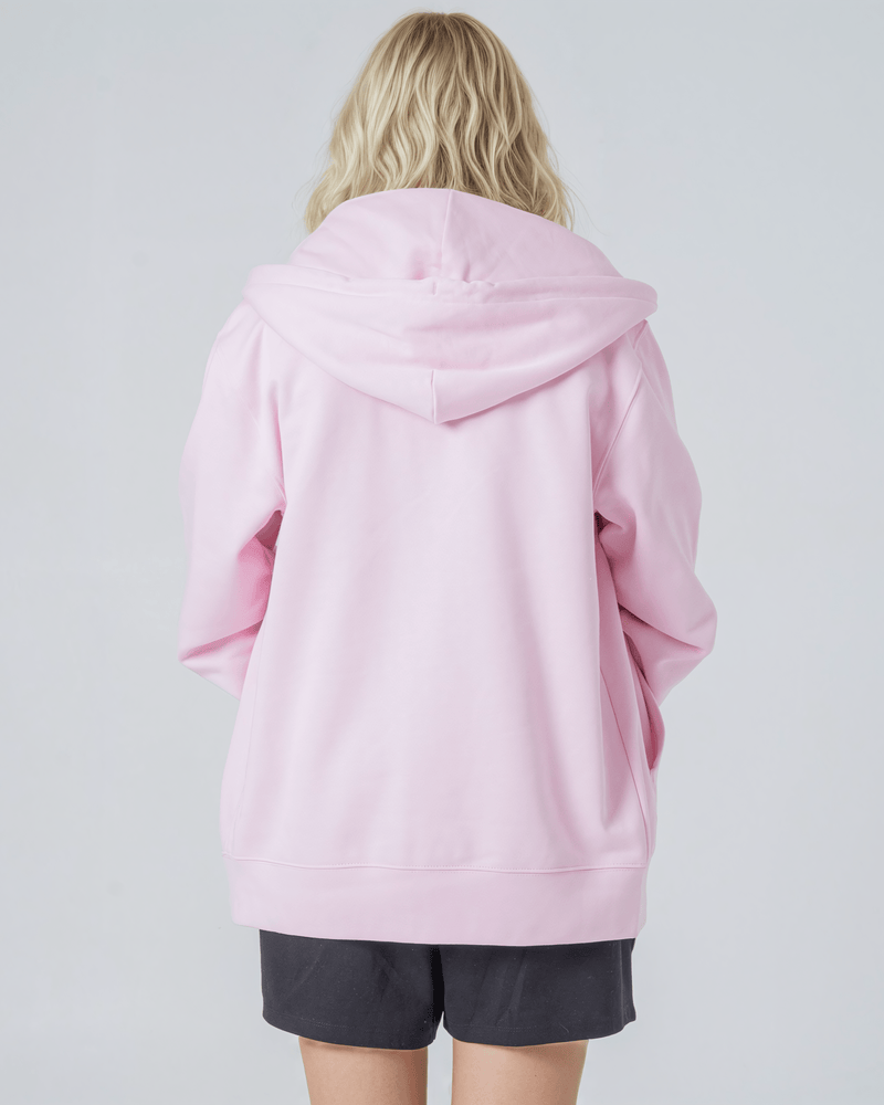 hewn. Womens Organic Cotton Relaxed-fit Zip Hoodie in Cherry Blossom Pink