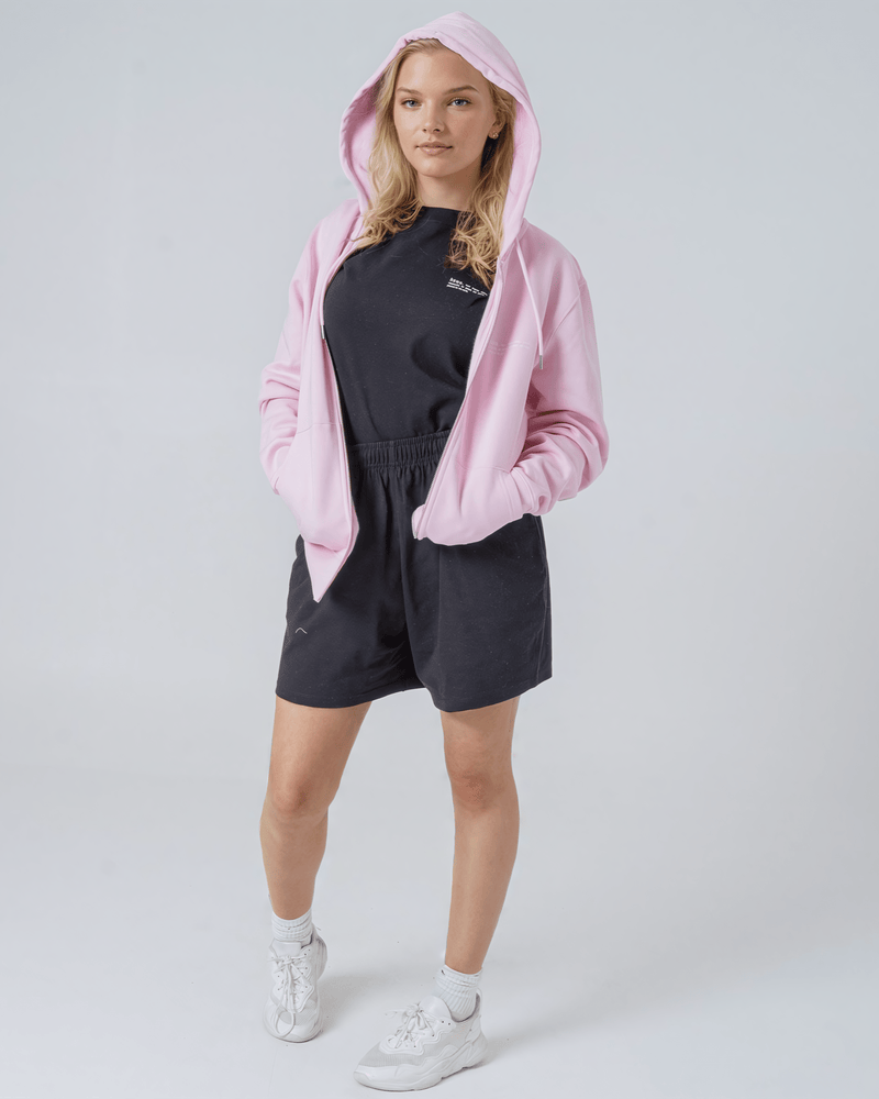 hewn. Womens Organic Cotton Relaxed-fit Zip Hoodie in Cherry Blossom Pink