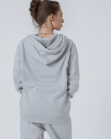 Immaculate Vegan - hewn. Womens Organic Cotton Relaxed-fit Zip Hoodie in Rock Grey Marl