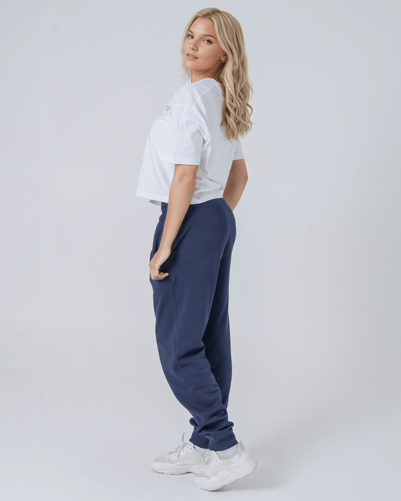 hewn. Womens Organic Cotton Relaxed-fit Joggers in Midnight Navy