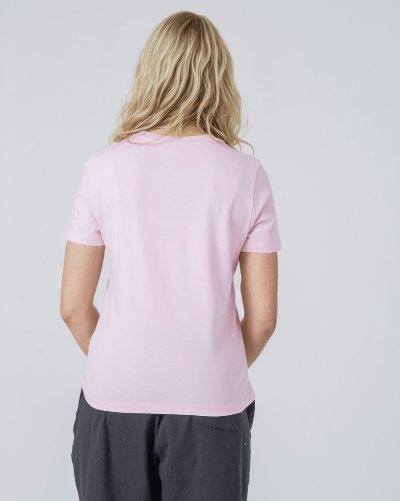 hewn. Womens Organic Cotton Fitted T-shirt in Cherry Blossom Pink