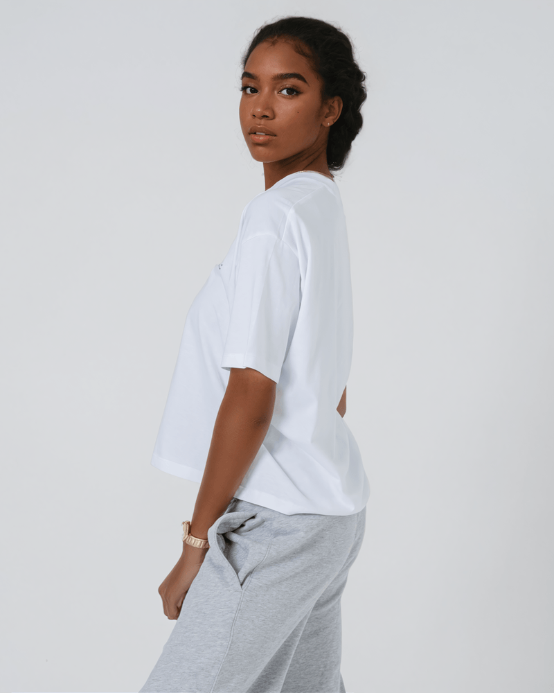 hewn. Womens Organic Cotton Boxy T-shirt in Snow White