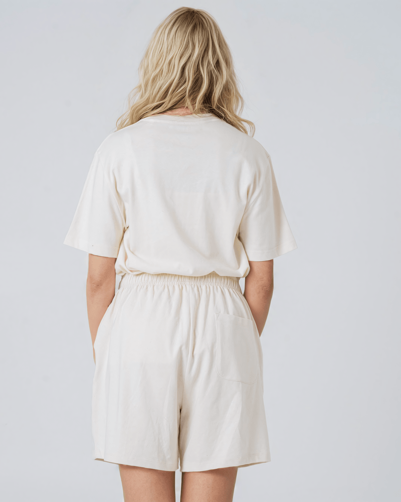 hewn. Womens Organic Cotton Lightweight Shorts in Natural Cotton