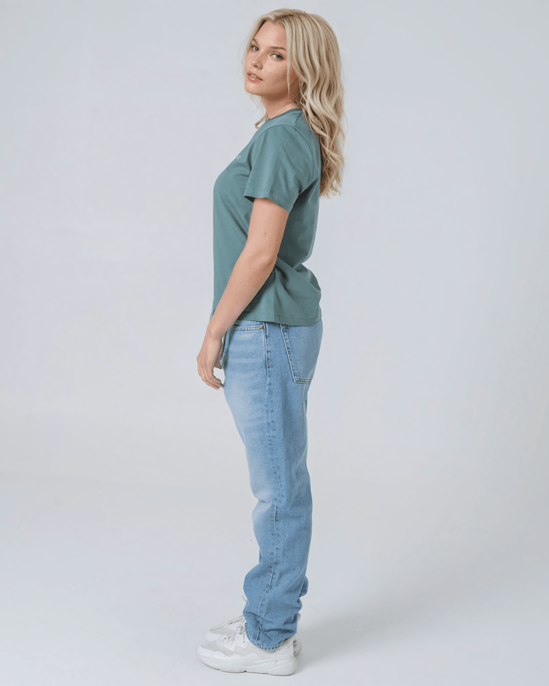 hewn. Womens Classic-fit Organic Cotton T-shirt in Eucalyptus Green