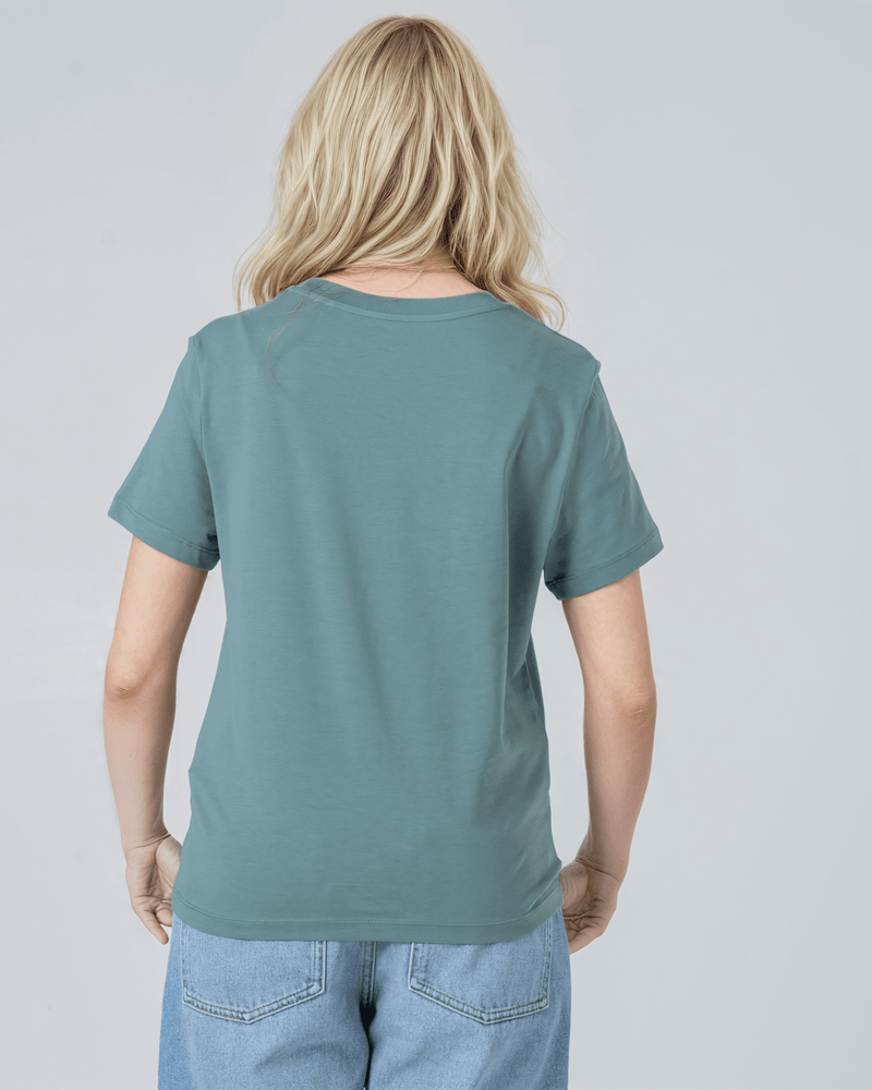 hewn. Womens Classic-fit Organic Cotton T-shirt in Eucalyptus Green