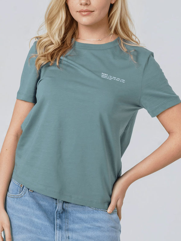 hewn. Womens Classic-fit Organic Cotton T-shirt in Eucalyptus Green
