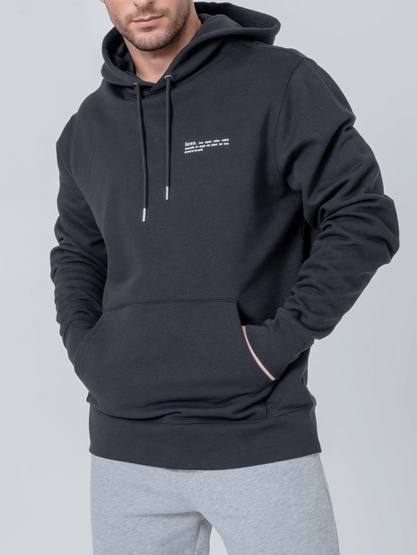 hewn. Mens Organic Cotton Relaxed-fit Hoodie in Jet Black