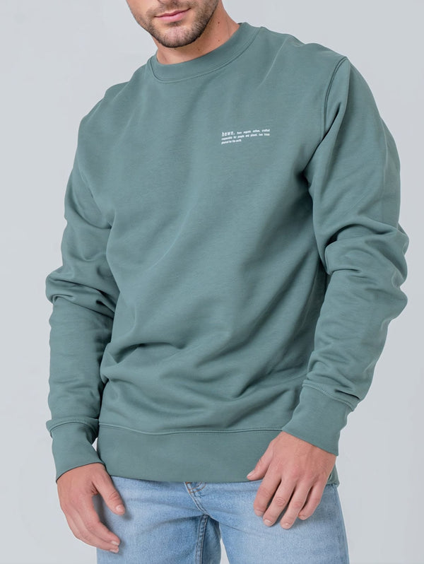 hewn. Mens Organic Cotton Relaxed-fit Sweatshirt in Eucalyptus Green