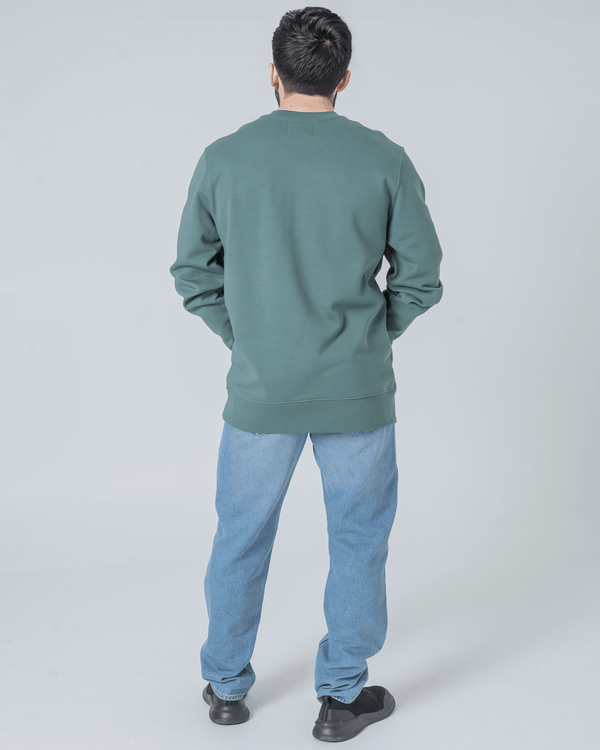 hewn. Mens Organic Cotton Relaxed-fit Sweatshirt in Eucalyptus Green