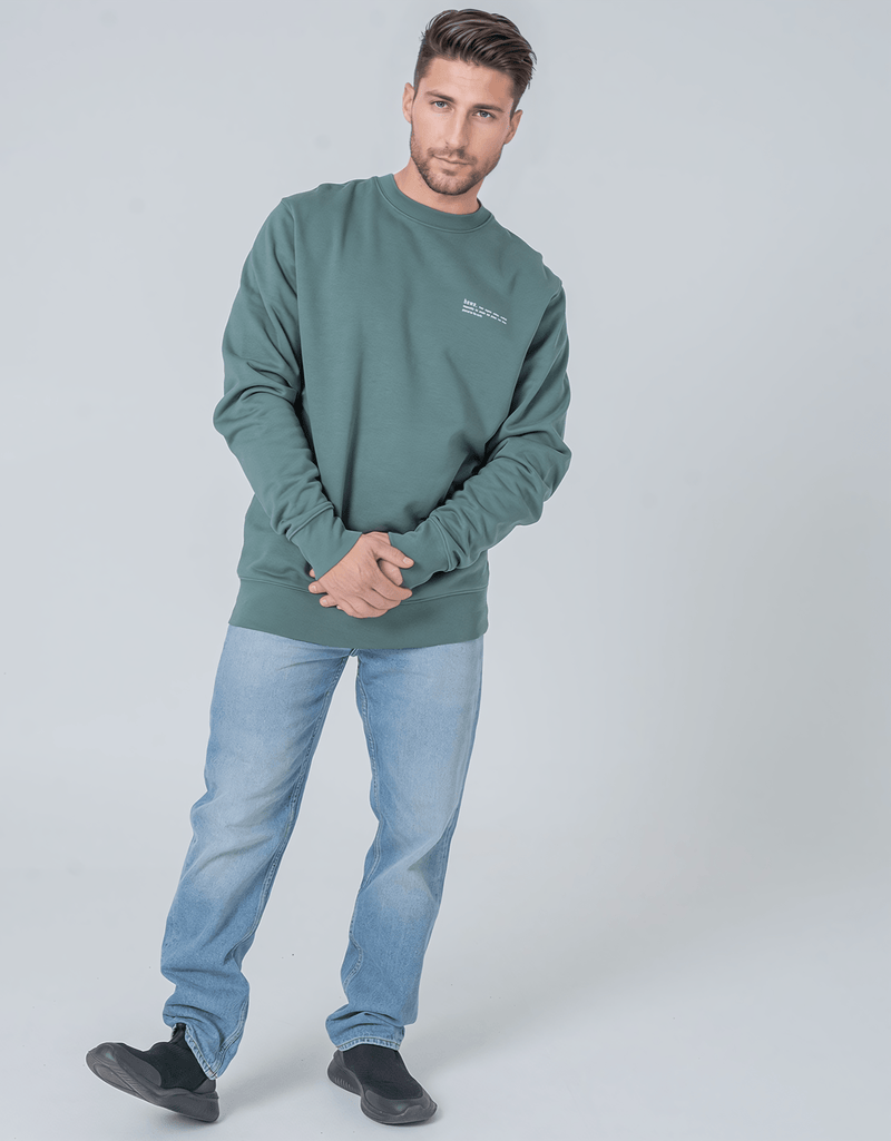 hewn. Mens Organic Cotton Relaxed-fit Sweatshirt in Eucalyptus Green