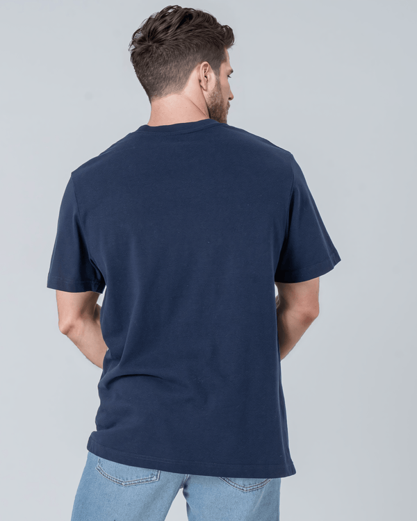 hewn. Mens Organic Cotton Relaxed-Fit T-shirt in Midnight Navy Blue