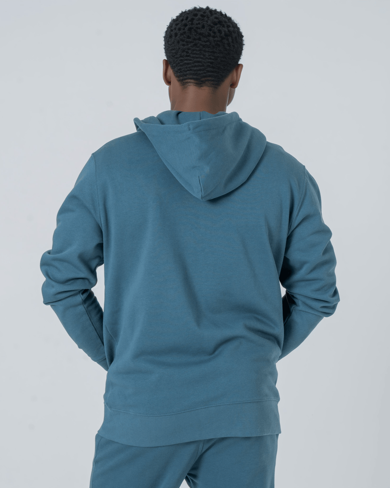 hewn. Mens Organic Cotton Relaxed-fit Zip Hoodie in Ocean Blue