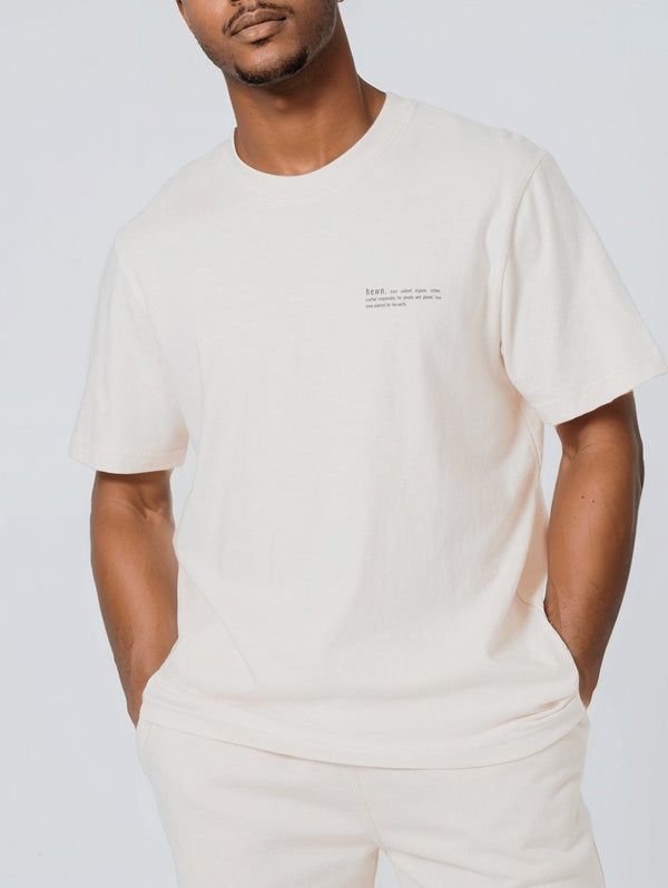 hewn. Mens Organic Cotton Relaxed-Fit T-shirt in Natural Cotton