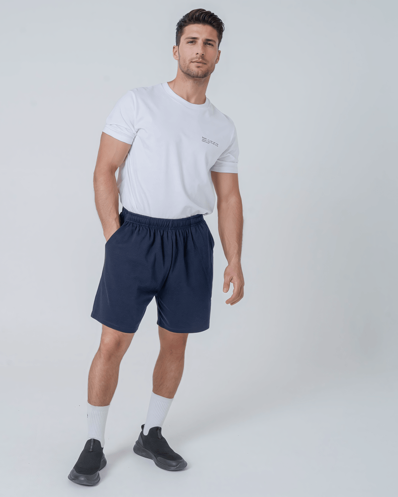 hewn. Mens Organic Cotton Lightweight Shorts in Midnight Navy