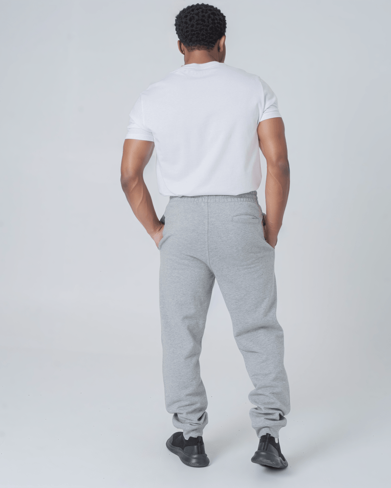 hewn. Mens Organic Cotton Relaxed-fit Joggers in Rock Grey Marl