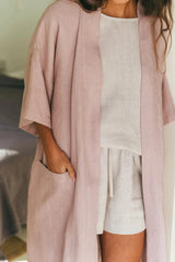 Immaculate Vegan - AmourLinen Midnight Linen Bathrobe | Multiple Colours