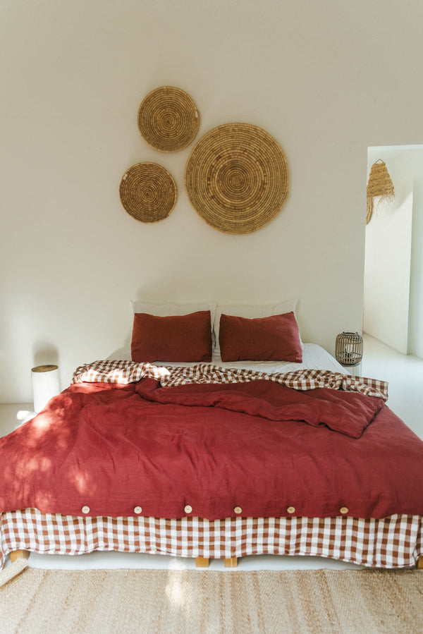 AmourLinen Linen Bedding Set | Terracotta