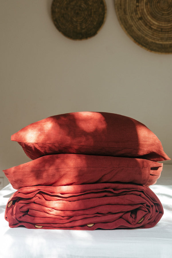 Linen Bedding Set | Terracotta