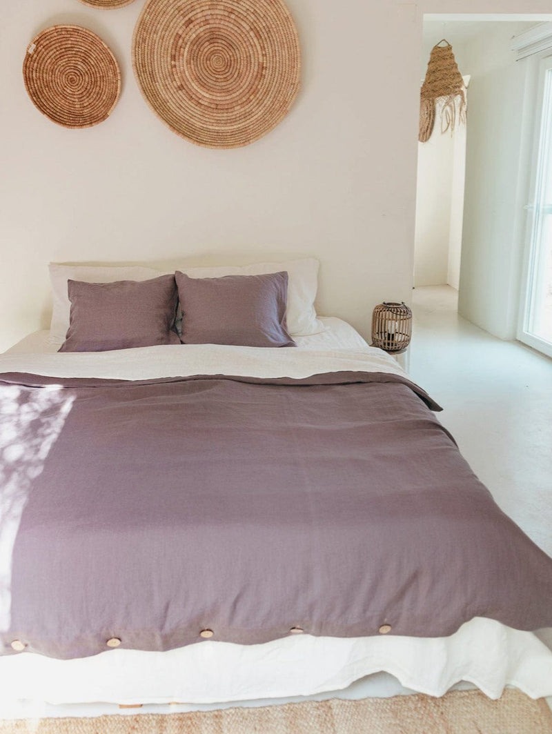 AmourLinen Linen Bedding Set | Dusty Lavender