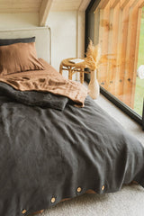 Immaculate Vegan - AmourLinen Linen Bedding Set | Charcoal