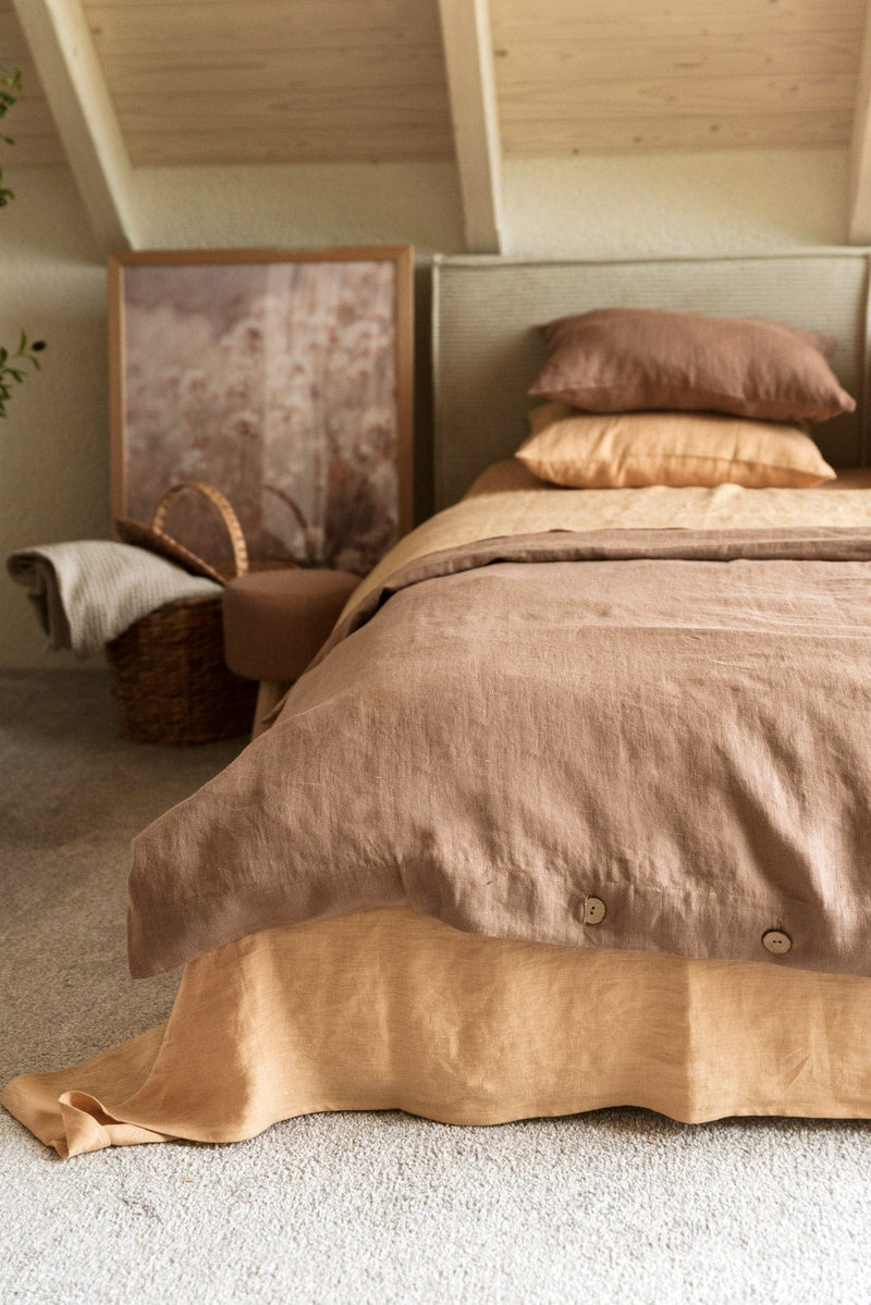 AmourLinen Linen Bedding Set | Rosy Brown