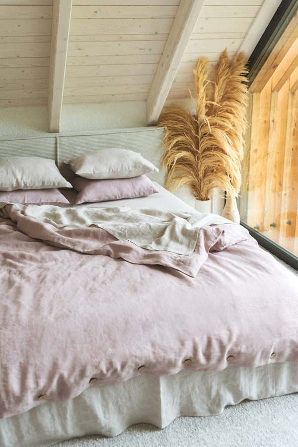 AmourLinen Linen Bedding Set | Dusty Rose