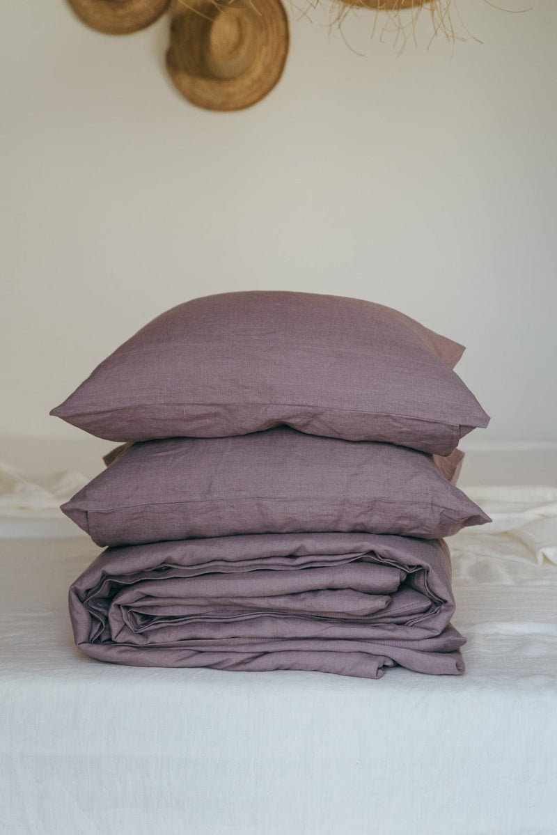 AmourLinen Linen Bedding Set | Dusty Lavender