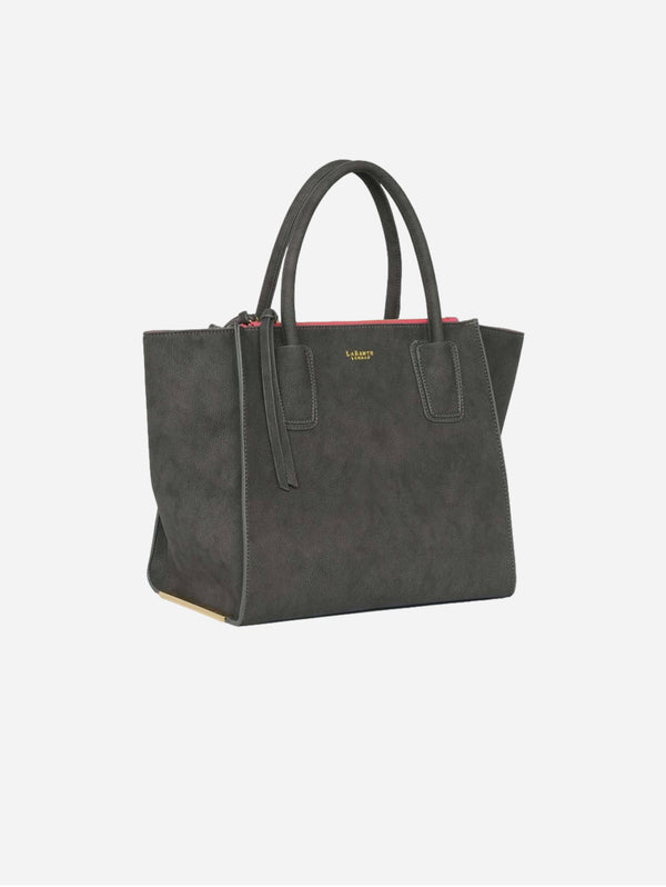 Demi Vegan Leather Winged Tote Bag | Grey
