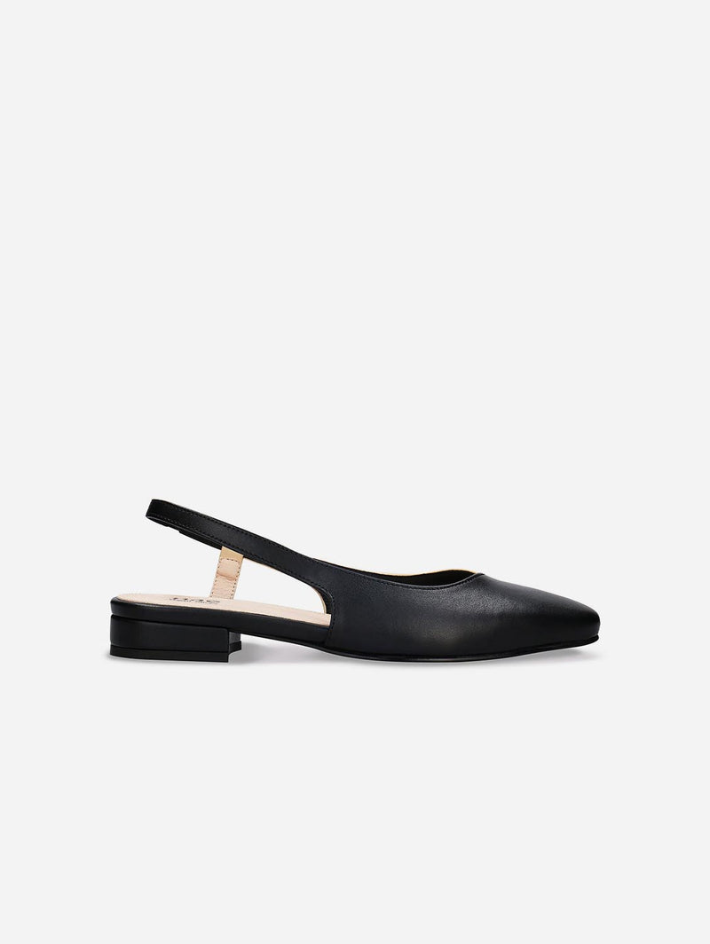 Diana Vegan Apple Leather Slingback Pumps | Black & Beige