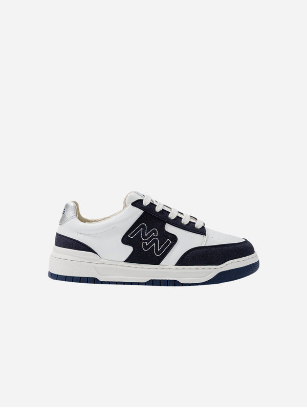 Dream Big Unisex Vegan Corn Leather Sneakers | Silver & Navy