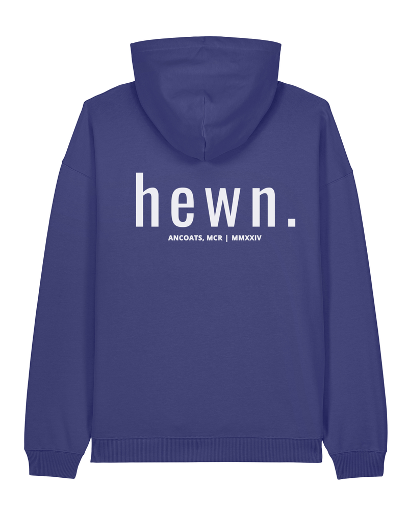 hewn. Mens Organic Cotton Signature Oversized Hoodie in Dusk Purple