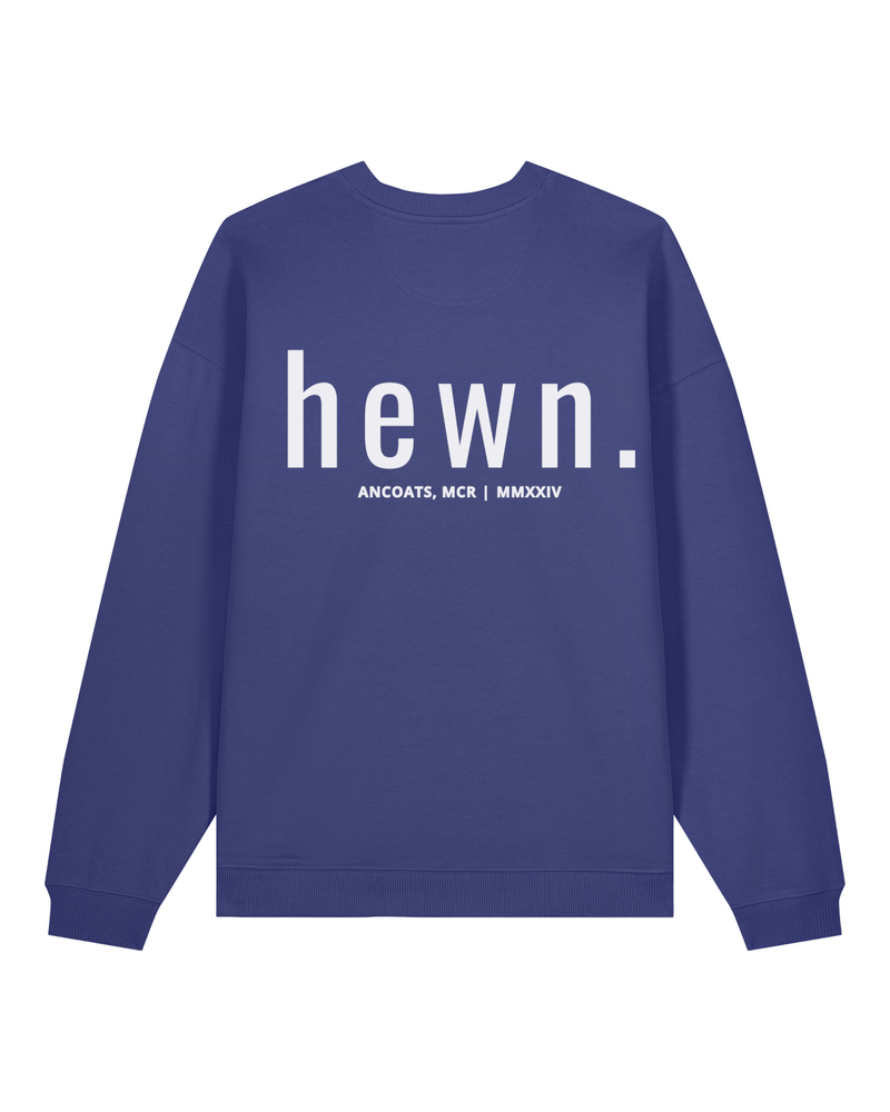 hewn. Mens Organic Cotton Signature Oversized Sweatshirt in Dusk Purple