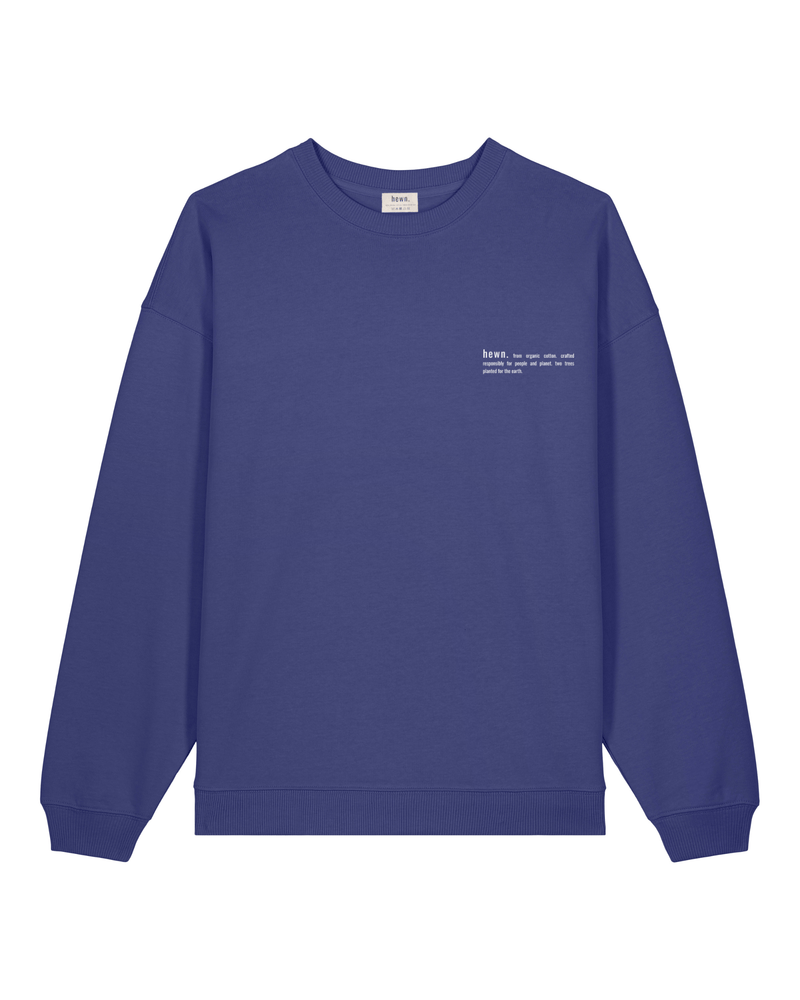 hewn. Mens Organic Cotton Signature Oversized Sweatshirt in Dusk Purple