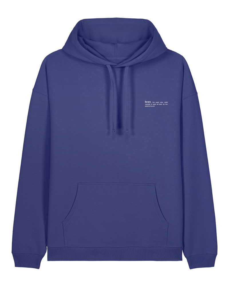 hewn. Mens Organic Cotton Signature Oversized Hoodie in Dusk Purple