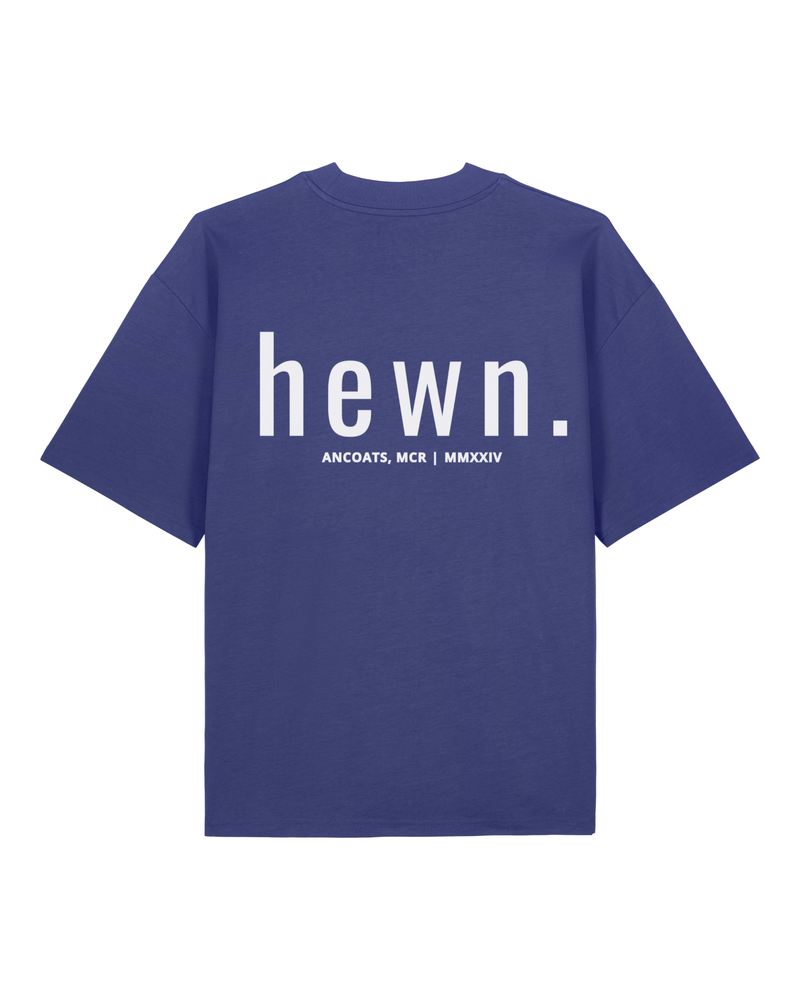 hewn. Mens Organic Cotton Signature Oversized T-shirt in Dusk Purple