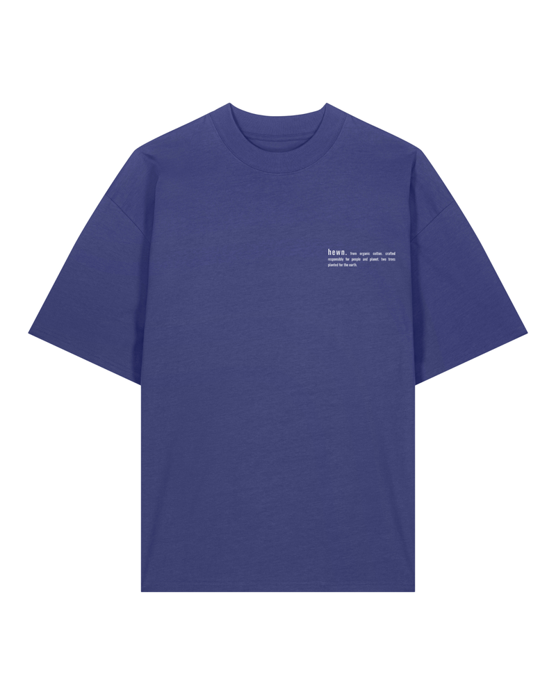 hewn. Mens Organic Cotton Signature Oversized T-shirt in Dusk Purple