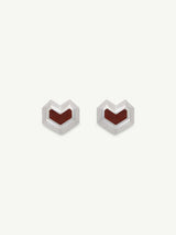 Immaculate Vegan - Under Her Eyes DARYL STUDS <br> Sterling Silver - Red Tiger Eye Silver / Silver