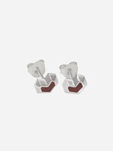 Immaculate Vegan - Under Her Eyes DARYL STUDS <br> Sterling Silver - Red Tiger Eye Silver / Silver