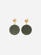 Immaculate Vegan - Rive Claire Charlotte 24ct Gold Plated Stud Earrings | Dark Green & Gold