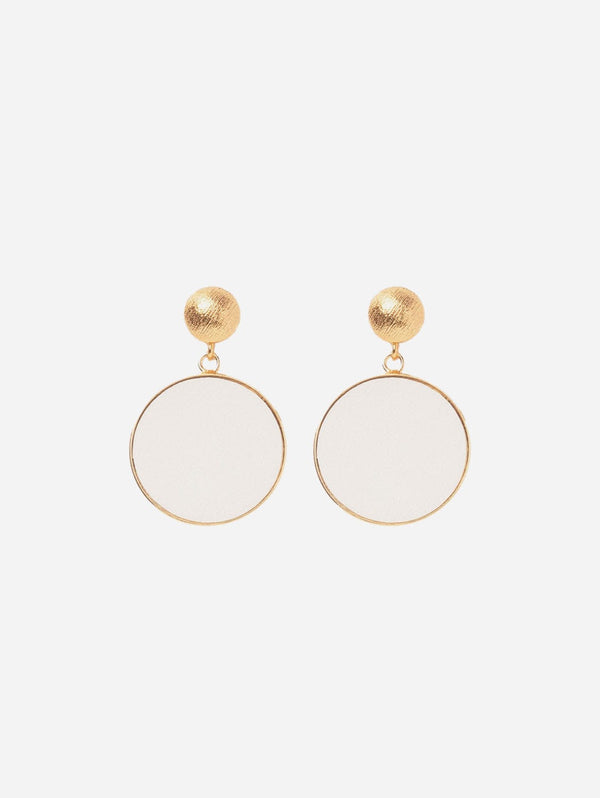 Rive Claire Charlotte 24ct Gold Plated Stud Earrings | White & Gold