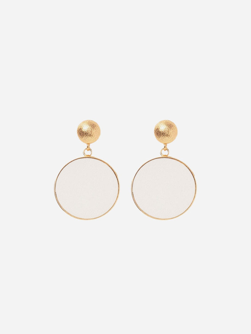 Rive Claire Charlotte 24ct Gold Plated Stud Earrings | White & Gold