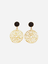 Immaculate Vegan - Rive Claire Grace 24ct Gold Plated Stud Earrings | Black & Gold