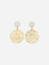 Immaculate Vegan - Rive Claire Grace 24ct Gold Plated Stud Earrings | White & Gold