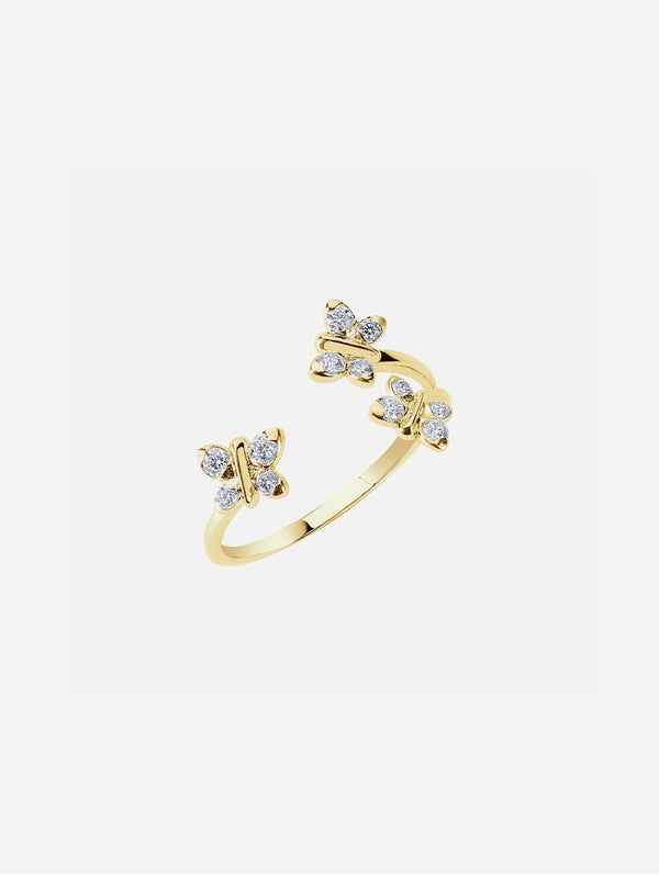 Enchanting Flutterfly™ 14K Gold Vermeil Trio Butterfly Ring | Gold